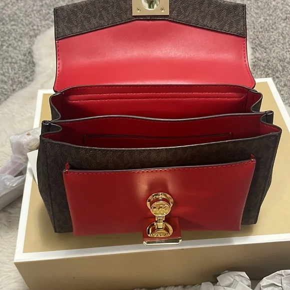 MICHAEL KORS Lita New w/Tags Orig Pkg Crossbody Bag & Magnetic Gift StorageBox - Picture 13 of 16